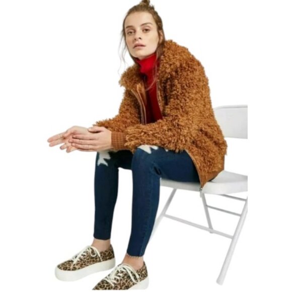 Wild Fable brown teddy jacket size XS NWT - Picture 2 of 10